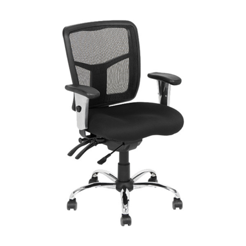 Diablo Manager Chair 3 Lvr 180kg High Mesh Back Chrome Base Raven (Black)